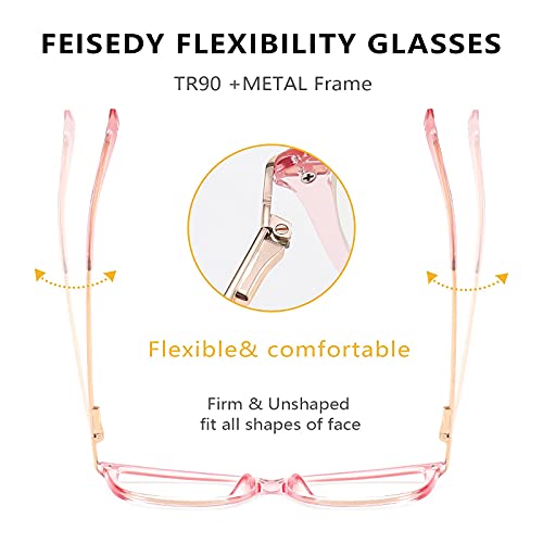 FEISEDY Blue Light Blocking Glasses Computer Glasses Women Men Cateye TR90 Frame B2772 - Image 3