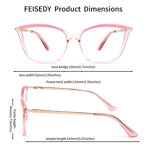 FEISEDY Blue Light Blocking Glasses Computer Glasses Women Men Cateye TR90 Frame B2772 - Image 4