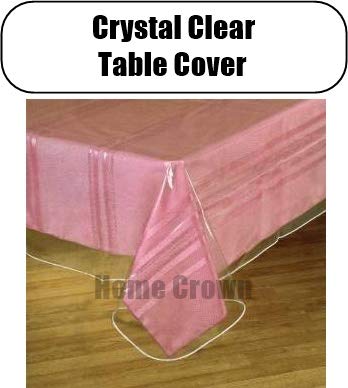 HOMECROWN Dust Proof Waterproof Geometrical Rectangular 6 to 8 Seater PVC Clear Dining Table Cover 60 x 90 Inch TransparentPolyvinyl Chloride Pack of 1 - Image 4