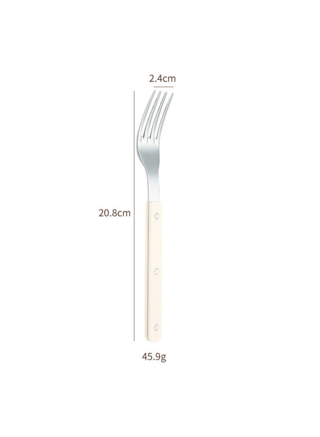 Thickened Stainless Steel Ivory White Creative Spoon, Dessert Fork, Steak Knife And Fork, Western Tableware Set, Household