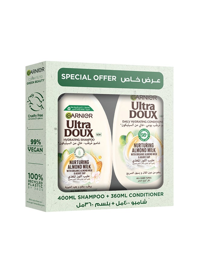 Ultra Doux Almond Milk Hydrating Shampoo, 400 ml + conditioner 360 ml - pzsku/Z69417CDCF95EEDEFA23DZ/45/_/1727705289/92c2fc10-e6c0-4d98-bdb7-44338e31f5e8