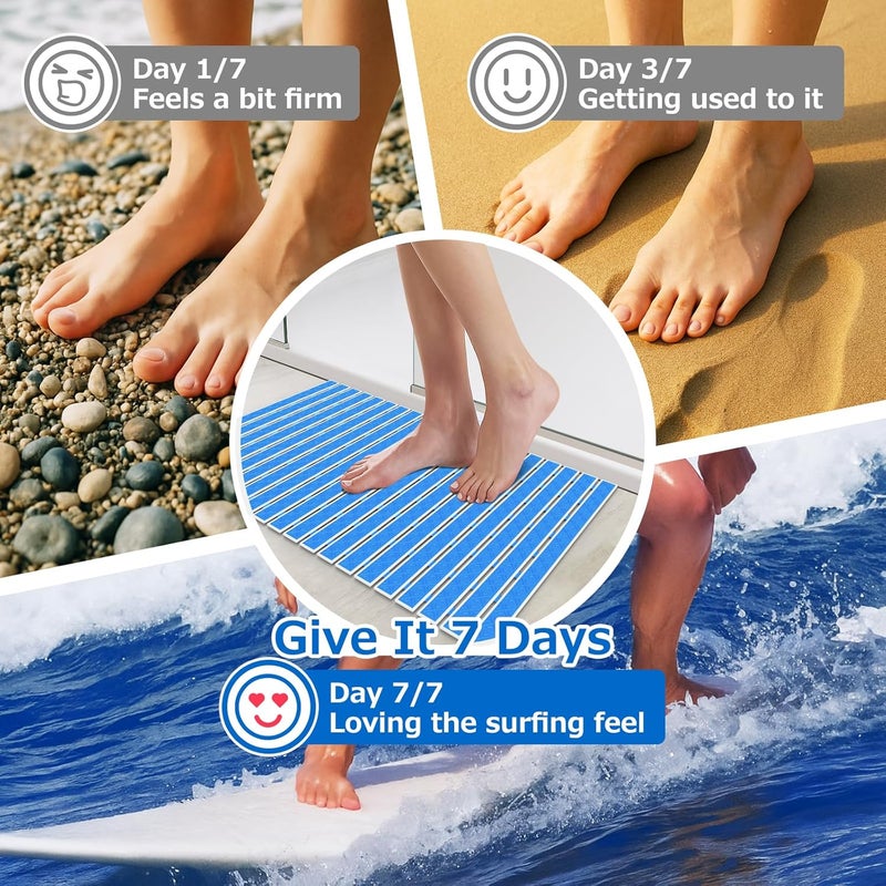 Matace Non Slip Rubber Bathtub & Shower Mat with Suction Cups, Thick Textured Surface, Fast Drain and Upright Drying Design, No Pooling Water for Better Hygiene, 27 x 16 Inch, Navy Blue - Image 5