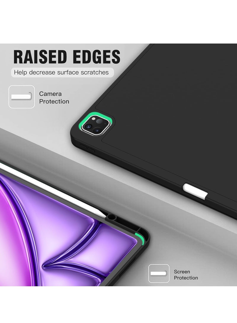 MIGOFAST New iPad Air 13 Inch Case M2 2024 with Pencil Holder, Smart iPad Case [Support Pencil Pro and Pencil(USB-C)], Support Touch ID and Auto Wake/Sleep (Black) - Image 5