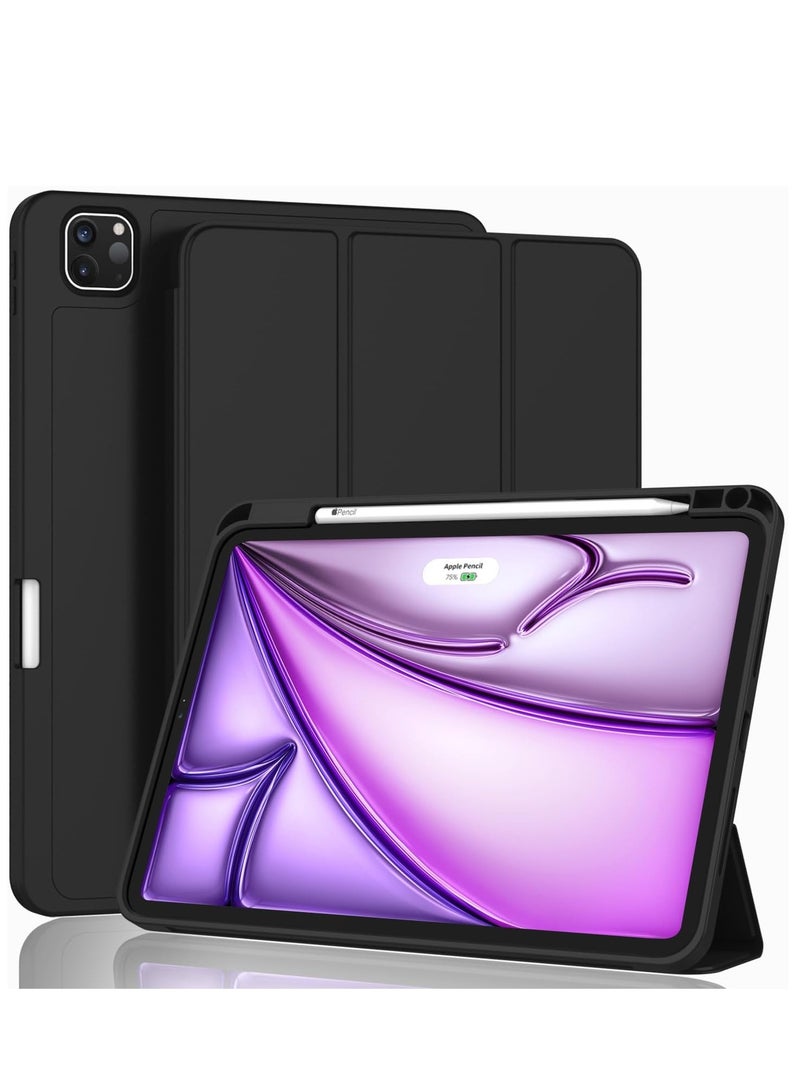 MIGOFAST New iPad Air 13 Inch Case M2 2024 with Pencil Holder, Smart iPad Case [Support Pencil Pro and Pencil(USB-C)], Support Touch ID and Auto Wake/Sleep (Black) - Image 1