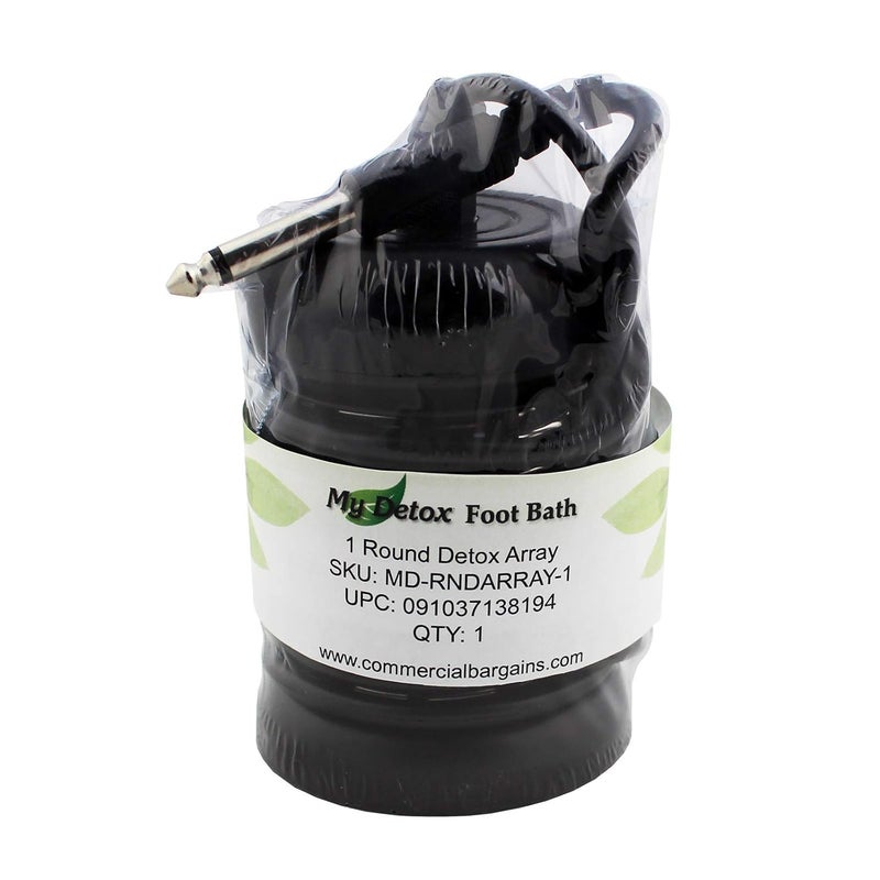 My Detox Foot Bath Store Stainless Steel Ionic Detox Aqua Arrays Cleanse Array for Ionic Detox Foot Spa Cleanse Machines with Standard 1/4 inch Plug - Black (Round - 10 Pack) - Image 3