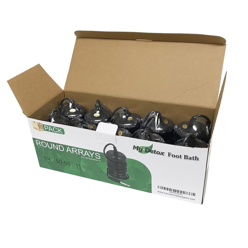 My Detox Foot Bath Store Stainless Steel Ionic Detox Aqua Arrays Cleanse Array for Ionic Detox Foot Spa Cleanse Machines with Standard 1/4 inch Plug - Black (Round - 10 Pack) - Image 2