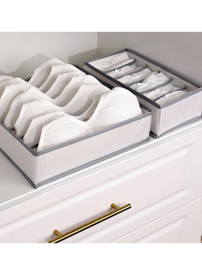 GGOOT Clothes Drawer Organizer, Breathable Mesh PVC Bra Organizer, Underwear Organizer 4 Storage Boxes Bedroom Cabinet for Underwear, Socks, Scarves, Shirts - Image 2