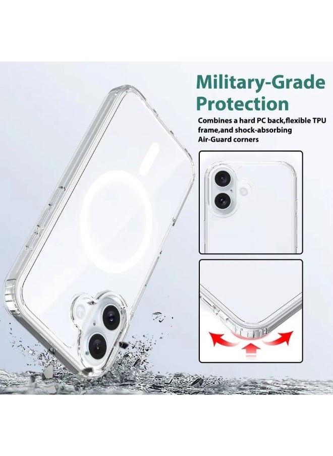 Generic - iPhone 16 Plus Magnetic Case, Compatible with MagSafe Wireless Charging, Anti-Scratch Bumper Cover (Clear), TPU - PC - Image 1