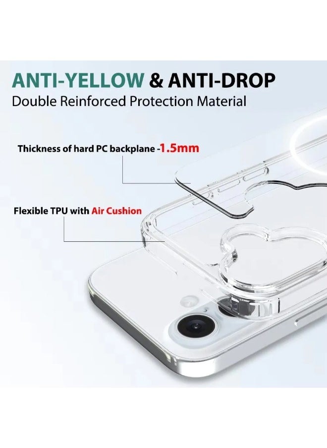 Generic - iPhone 16 Plus Magnetic Case, Compatible with MagSafe Wireless Charging, Anti-Scratch Bumper Cover (Clear), TPU - PC - Image 1