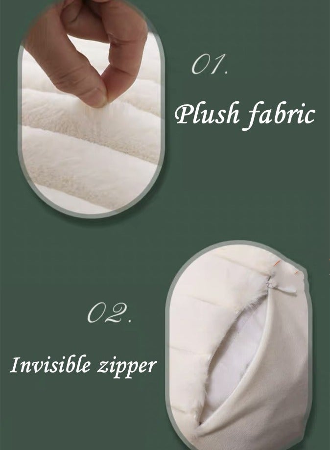 Kutis 4-Piece Plush Pillow Cover Throw Pillowcase Sofa Pillow Cover White 45x45 Centimeter  - Image 3
