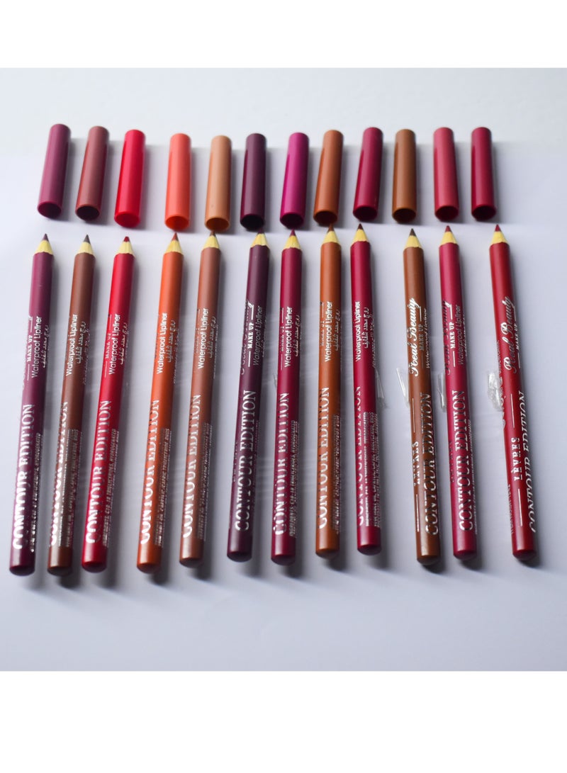 ريال بيوتي 10 درزن مجموعة أقلام تحديد الشفاه مضادة للماء مكونة من 12 قطعة متعدد الألوان - Image 2