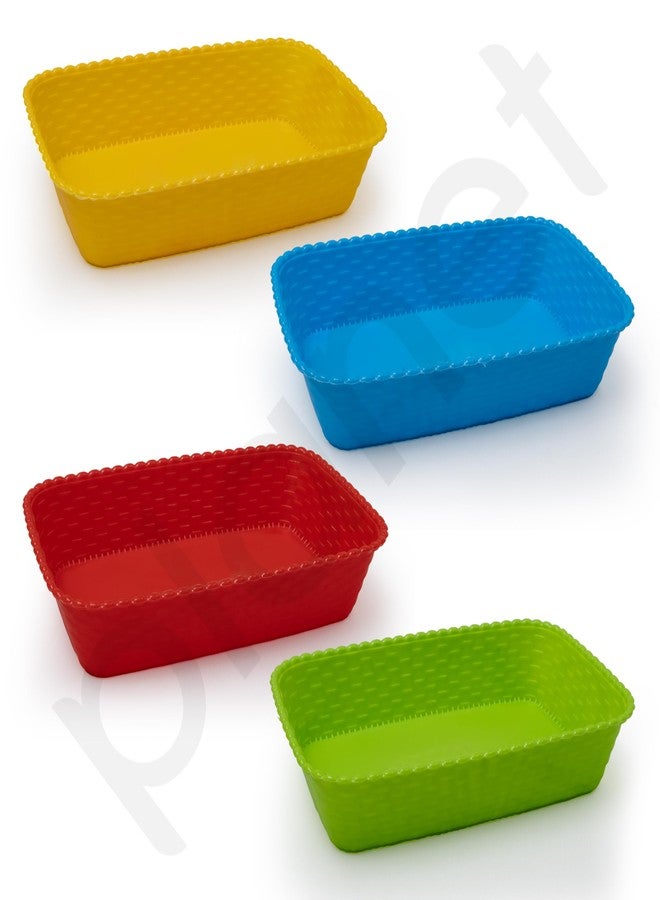 Planet virgin Plastic Multi Use Storage Box/Stationery Office Tray/Plastic Organiser for Storage/Trays for Storage Organizer/Letters/Desk Organizer (Pack of 4, Rectangular) - Image 5