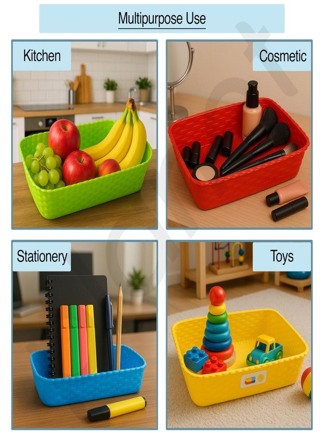 Planet virgin Plastic Multi Use Storage Box/Stationery Office Tray/Plastic Organiser for Storage/Trays for Storage Organizer/Letters/Desk Organizer (Pack of 4, Rectangular) - Image 4