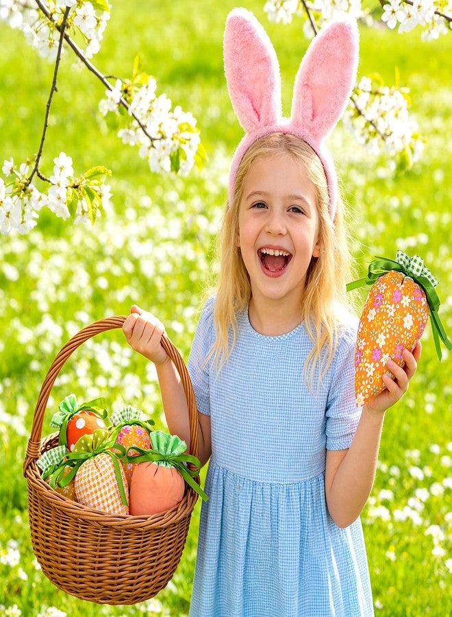 AUGSUN Easter Treat Bag, 24 Pcs Easter Goodie Bags 4 x 7.1 Inch Burlap Drawstring Carrot Shaped Treat Bag for Candy Basket Stuffers Egg Hunt Party Supplies - Image 5