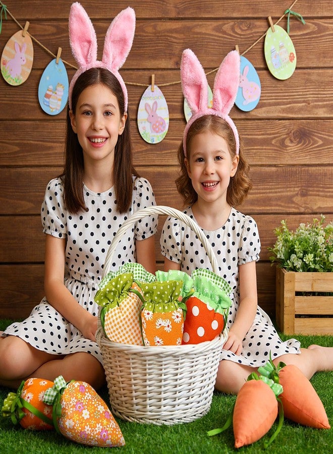 AUGSUN Easter Treat Bag, 24 Pcs Easter Goodie Bags 4 x 7.1 Inch Burlap Drawstring Carrot Shaped Treat Bag for Candy Basket Stuffers Egg Hunt Party Supplies - Image 4