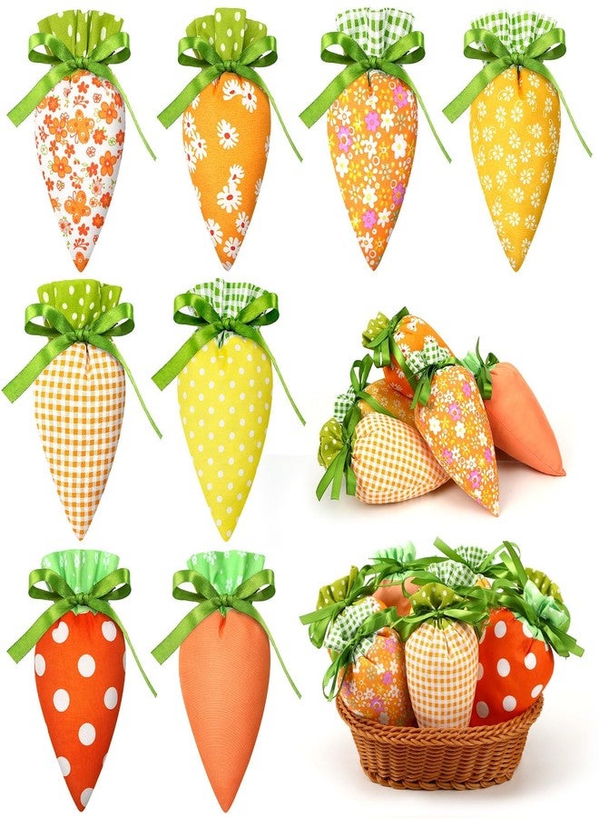 AUGSUN Easter Treat Bag, 24 Pcs Easter Goodie Bags 4 x 7.1 Inch Burlap Drawstring Carrot Shaped Treat Bag for Candy Basket Stuffers Egg Hunt Party Supplies - Image 1
