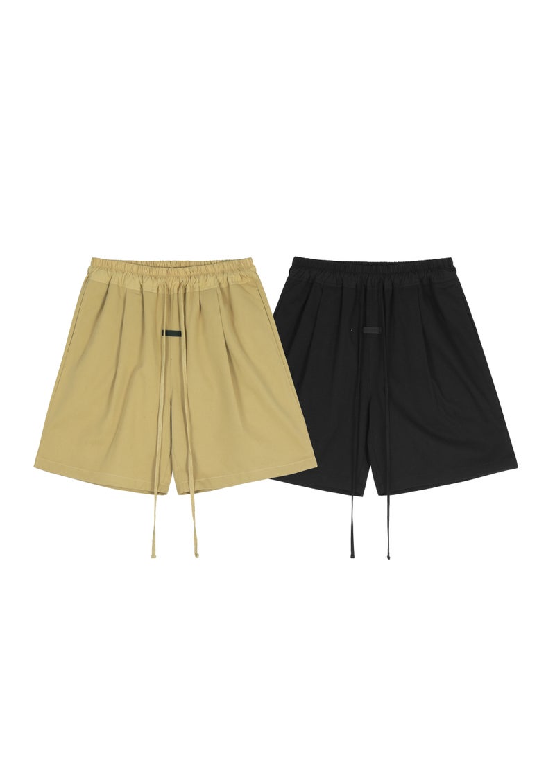 Generic - Season 7 FOG Drawstring Cargo Shorts Casual Unisex BeachwearKhaki Khaki - Image 1