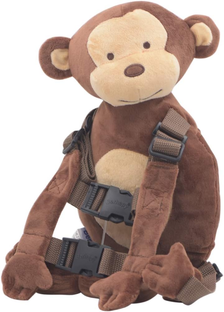Berhapy 2 in 1 New Monkey Toddler Safety Harness Backpack Children's Walking Leash Strap（Brown） - Image 1