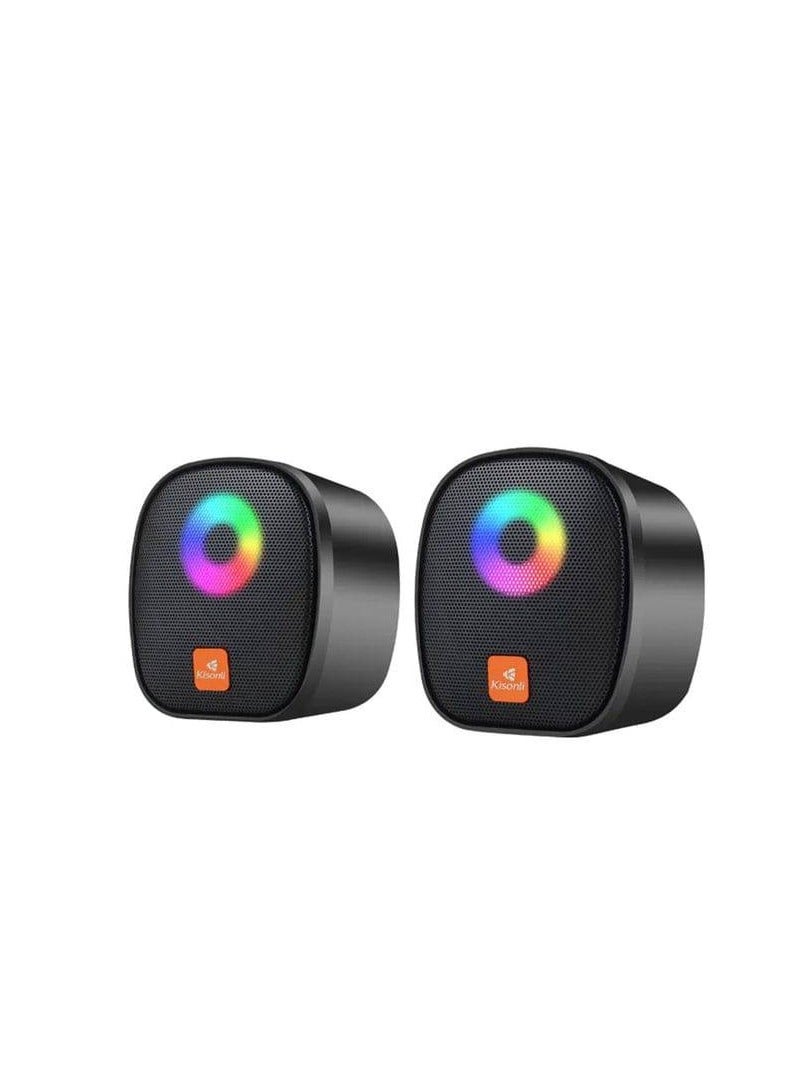 Kisonli Kisonli Multimedia Mini LED RGB Speaker - Multicolor - Image 1