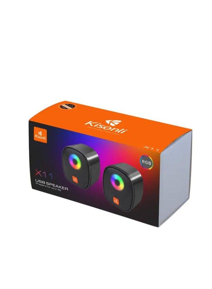 Kisonli Kisonli Multimedia Mini LED RGB Speaker - Multicolor - Image 2