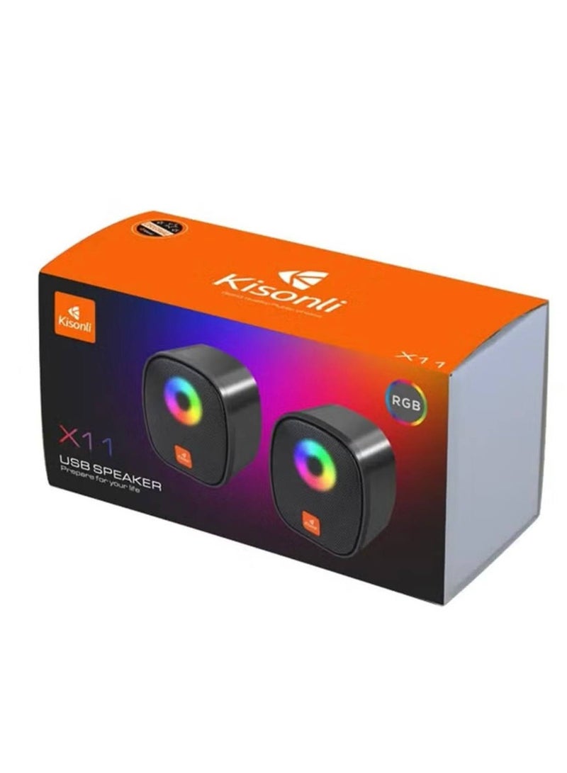 Kisonli Kisonli Multimedia Mini LED RGB Speaker - Multicolor - Image 5