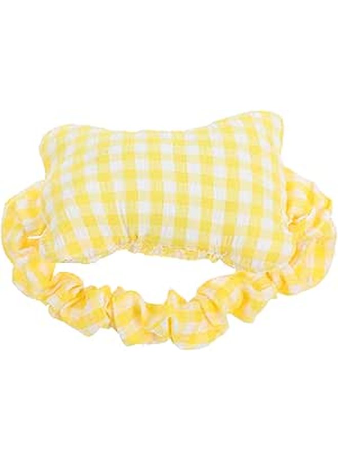 Luxshiny Yellow Grid Pattern Ergonomic Mouse Wrist Pad And Keyboard Wrist Rest Set For Office Work Comfortable Soft Support For Computer And Laptop - Image 1