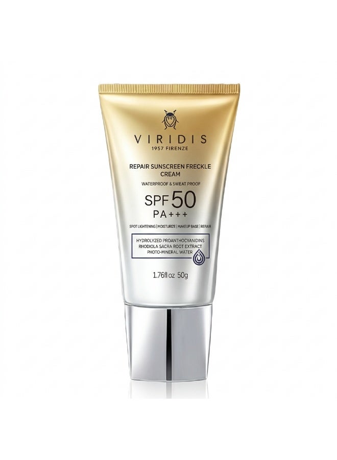 فيديريس VIRIDIS SPF 50 PA+++ نيكوتيناميد فيتامين C واقي الشمس روديولا روزيا واقي الشمس خفيف الوزن واقي الشمس طويل الأمد 1.76 fl.oz (50g) - Image 1