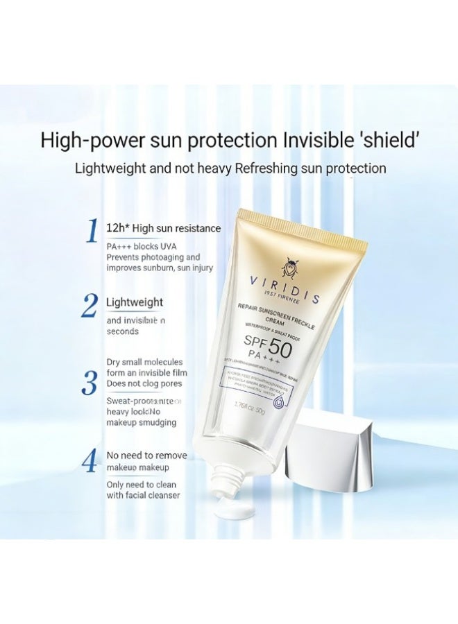 فيديريس VIRIDIS SPF 50 PA+++ نيكوتيناميد فيتامين C واقي الشمس روديولا روزيا واقي الشمس خفيف الوزن واقي الشمس طويل الأمد 1.76 fl.oz (50g) - Image 3