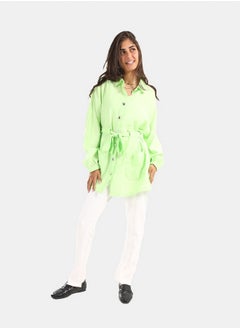 Clue Satin Dropped Shoulder Shirt  - Image 1