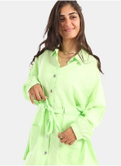 Clue Satin Dropped Shoulder Shirt  - Image 3