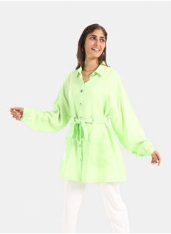 Clue Satin Dropped Shoulder Shirt  - Image 2
