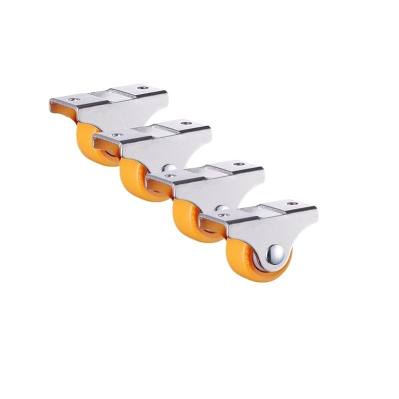 1 Inch Yellow Furniture Linear Wheel Rigid Plastic PP Silent Directional Fixed Caster Sliding Door Pulley 4Pcs - Image 1