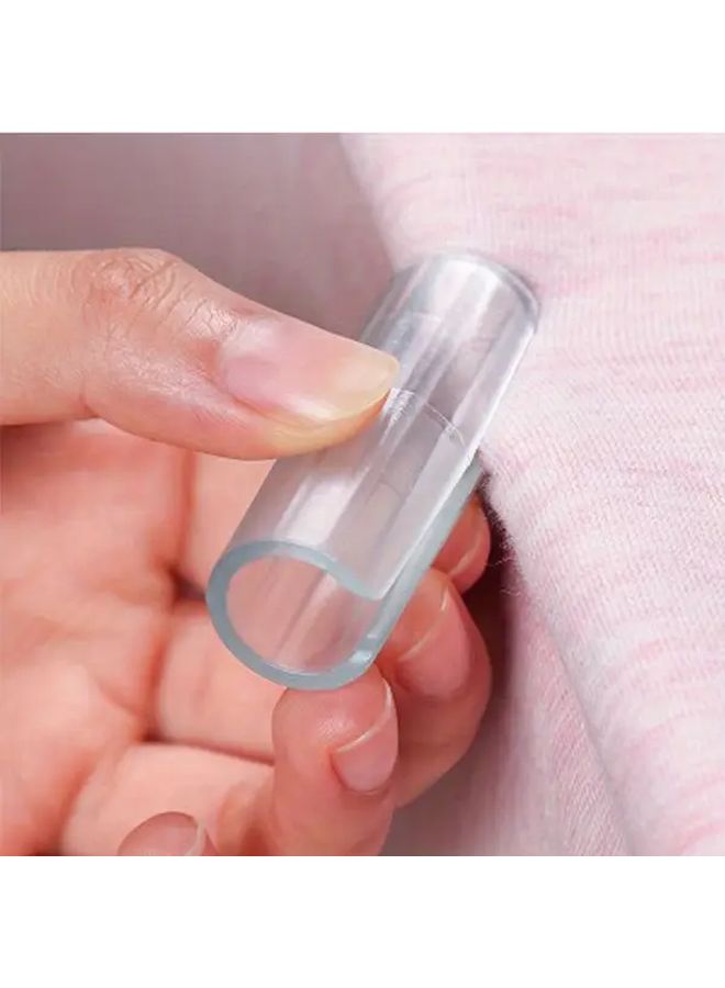 12 Clear Plastic Bed Sheet Grips Invisible Non Slip Clips For Mattress Cushions - Image 1