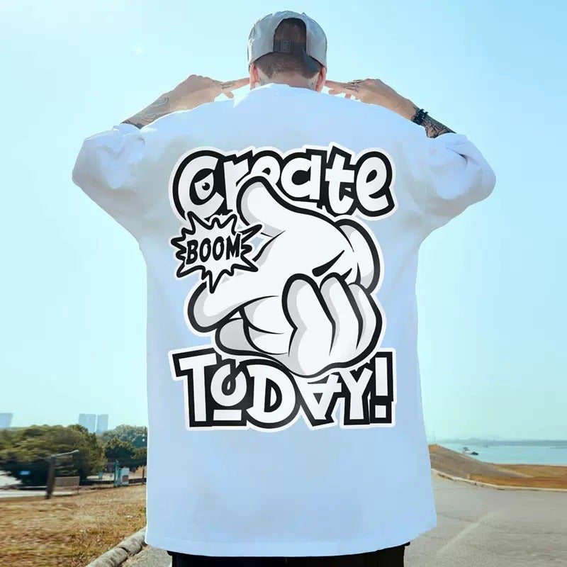 American Style Short Sleeve Men's Hip Hop Fashionable Loose oversize Large Size Fat Man Summer 2023 Half Sleeve T-shirt - Image 2