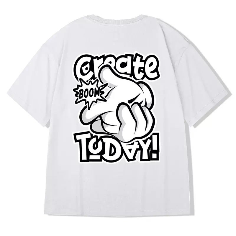 American Style Short Sleeve Men's Hip Hop Fashionable Loose oversize Large Size Fat Man Summer 2023 Half Sleeve T-shirt - Image 1