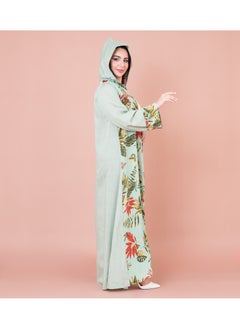 اكسا جلابية مغربية بقبعة IN1033 اخضر  - Image 3