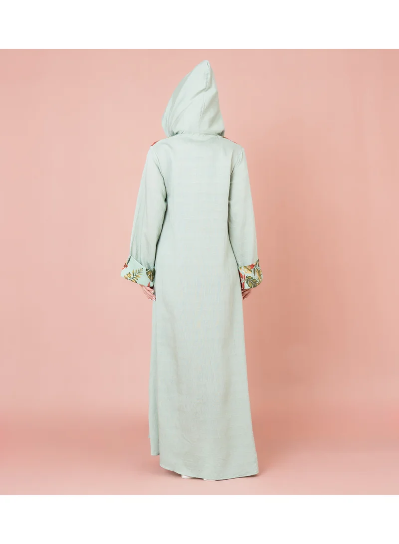IKKXA Maghrebi Leaf Hooded Jalabiya IN1033 Green