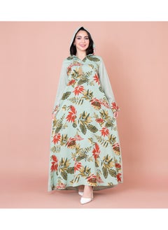اكسا جلابية مغربية بقبعة IN1033 اخضر  - Image 1