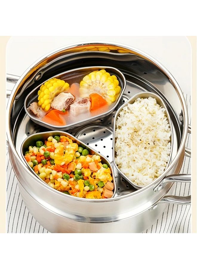 3 Pcs Stainless Steel Steamer Baskets for Cooking Vegetables Rice Meat Kitchen Essentials - Image 2