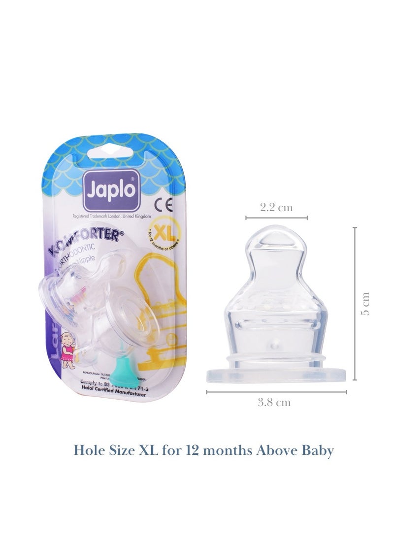 جابلو حلمة كومفورتر التقويمية المزدوجة لتنمية أسنان الطفل - كبيرة (فتحة XL) - Image 1