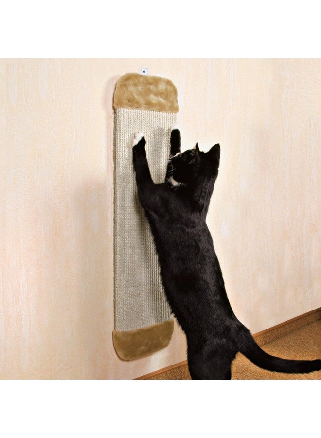 تريكسي لوح خدش للقطط، مقاس كبير جدًا، سجادة/مخملية متينة من نبات السيزال، لوح خدش تفاعلي مشبع بنبات النعناع البري (18 × 78 سم، بيج) - Image 2