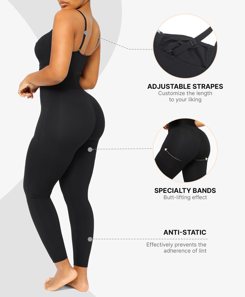 SHAPELLX Shapewear for Women Tummy Control Jumpsuit Black One Piece Outfits Body Slimming Jumpsuits Body Shaper Romper - Image 4