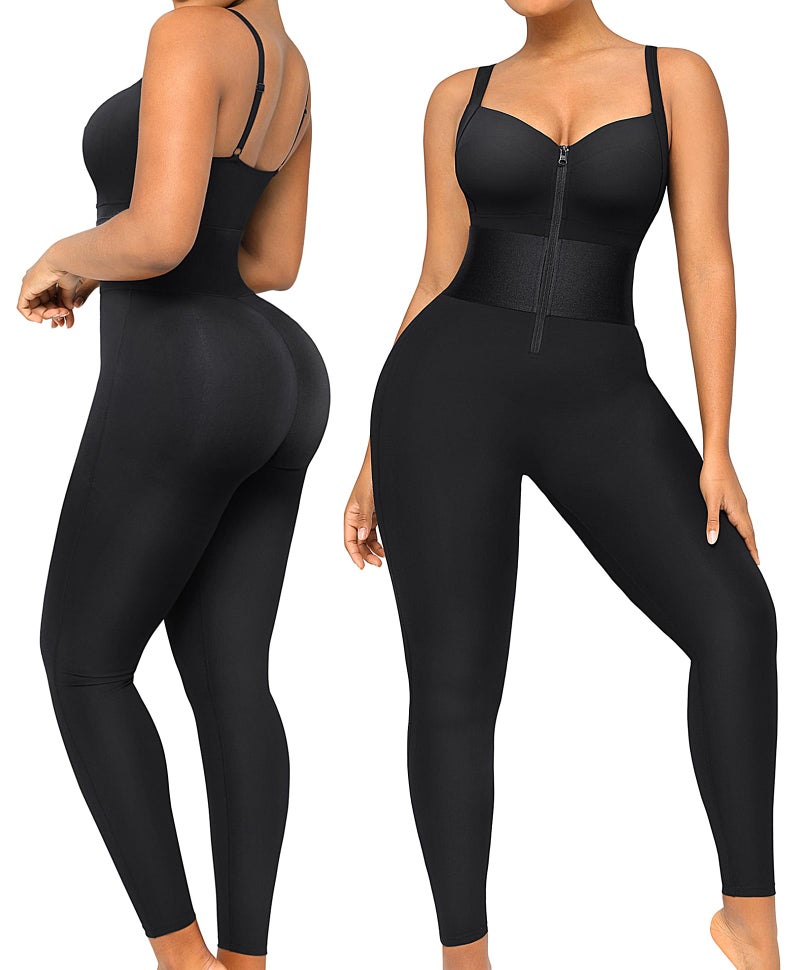 SHAPELLX Shapewear for Women Tummy Control Jumpsuit Black One Piece Outfits Body Slimming Jumpsuits Body Shaper Romper - Image 1