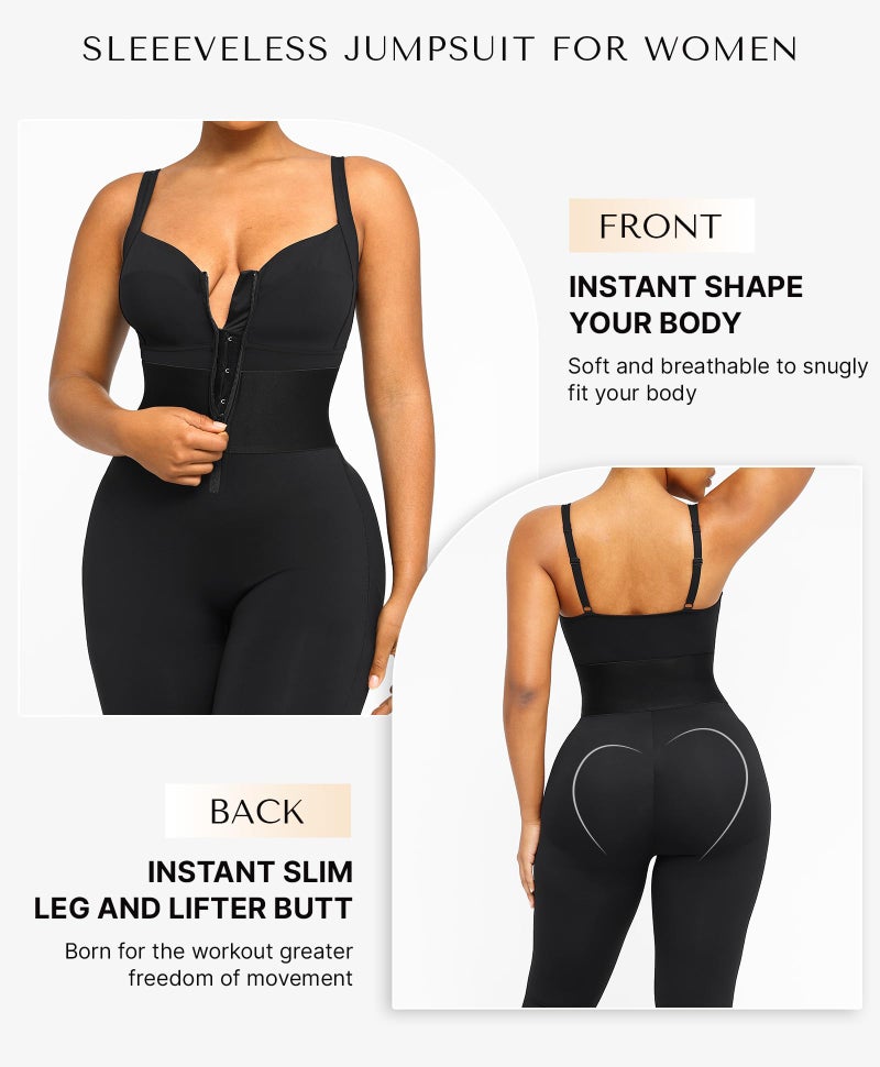 SHAPELLX Shapewear for Women Tummy Control Jumpsuit Black One Piece Outfits Body Slimming Jumpsuits Body Shaper Romper - Image 5