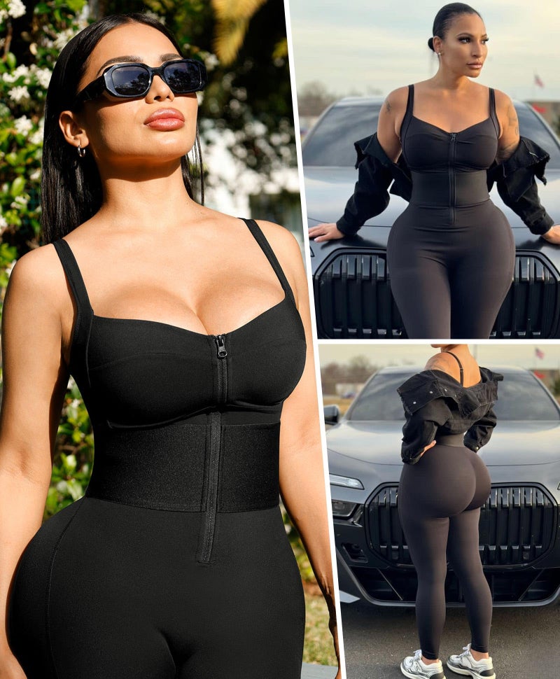 SHAPELLX Shapewear for Women Tummy Control Jumpsuit Black One Piece Outfits Body Slimming Jumpsuits Body Shaper Romper - Image 2