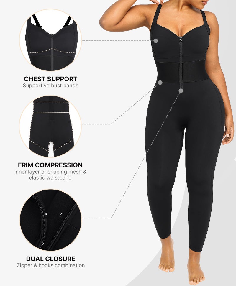 SHAPELLX Shapewear for Women Tummy Control Jumpsuit Black One Piece Outfits Body Slimming Jumpsuits Body Shaper Romper - Image 3