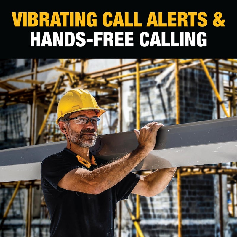 DEWALT Heavy Duty 2-in-1 Neckband Bluetooth Headphones w/Built-in Speakers, Jobsite Wearable Speaker & Around Neck Headphones, Wireless Bluetooth Headset, 60+ Hrs Hands-Free Music/Calls, Carry Pouch - Image 5