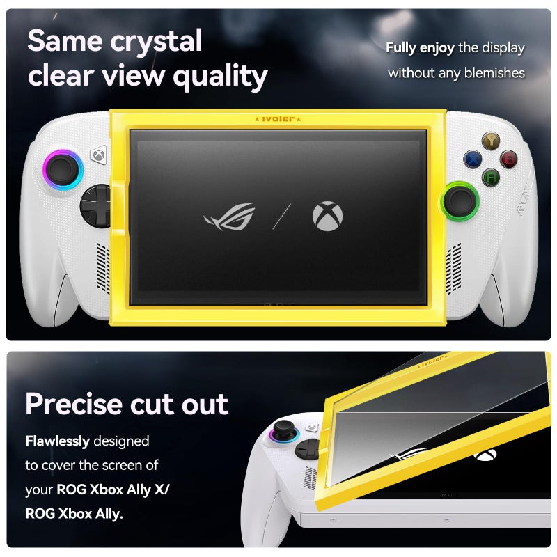 ivoler 3-Pack anti-glare Etched Screen Protector for ASUS ROG Xbox Ally/ROG Xbox Ally X Handheld 2025ï¼ŒMatte Anti Glare Tempered Glass with Alignment Frame Anti-Scratch Full Coverage Guard - Image 3