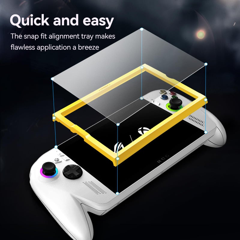 ivoler 3-Pack anti-glare Etched Screen Protector for ASUS ROG Xbox Ally/ROG Xbox Ally X Handheld 2025ï¼ŒMatte Anti Glare Tempered Glass with Alignment Frame Anti-Scratch Full Coverage Guard - Image 2