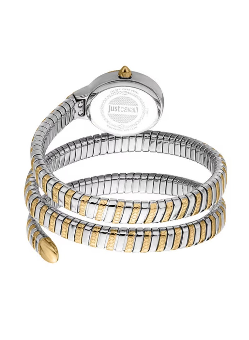 Just Cavalli ساعة يد نسائية بعد الحفلة بتصميم تناظري من الفولاذ المقاوم للصدأ بلونين JC1L269M0055 - Image 2